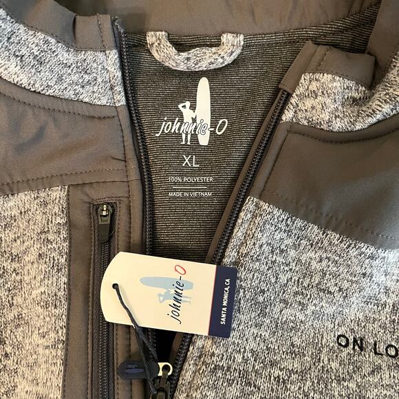 Johnnie-O On Location Arlo Full Zip Knit Jacket in Grey Size XL - Picture 8 of 9